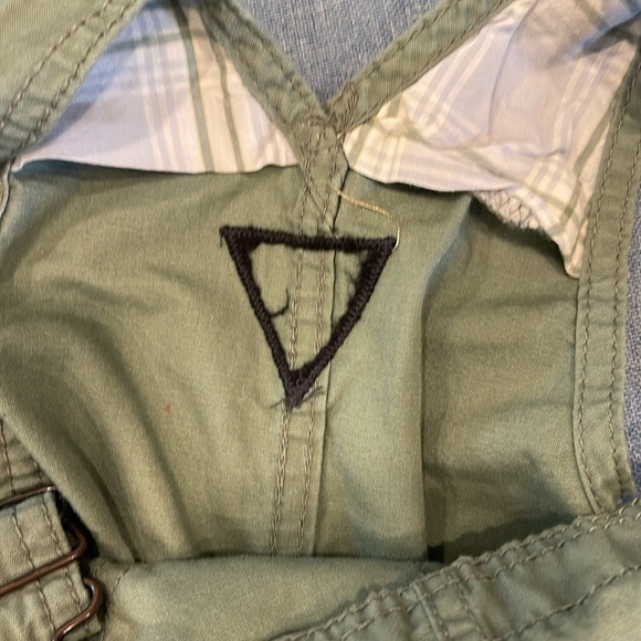 Osh Kosh light olive green  rolled cuffed overalls 3T with pockets front & back - Picture 3 of 7